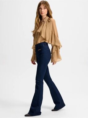 Veronica Beard Beverly Chain Pocket Skinny Flare High Rise Jeans size 26
